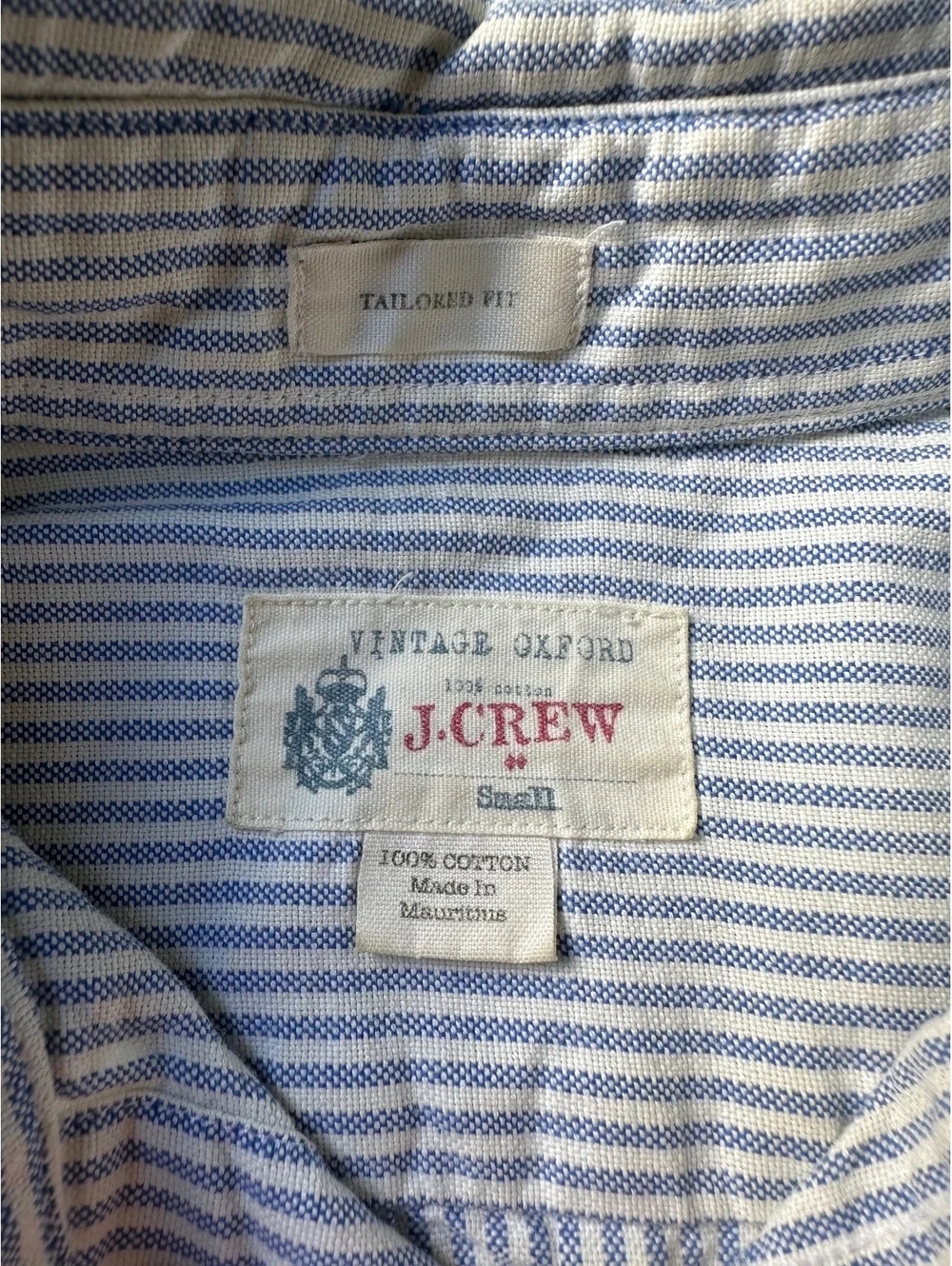 Men’s J.Crew Vintage Oxford Tailored Fit Striped Button-Down Dress Shirt Small